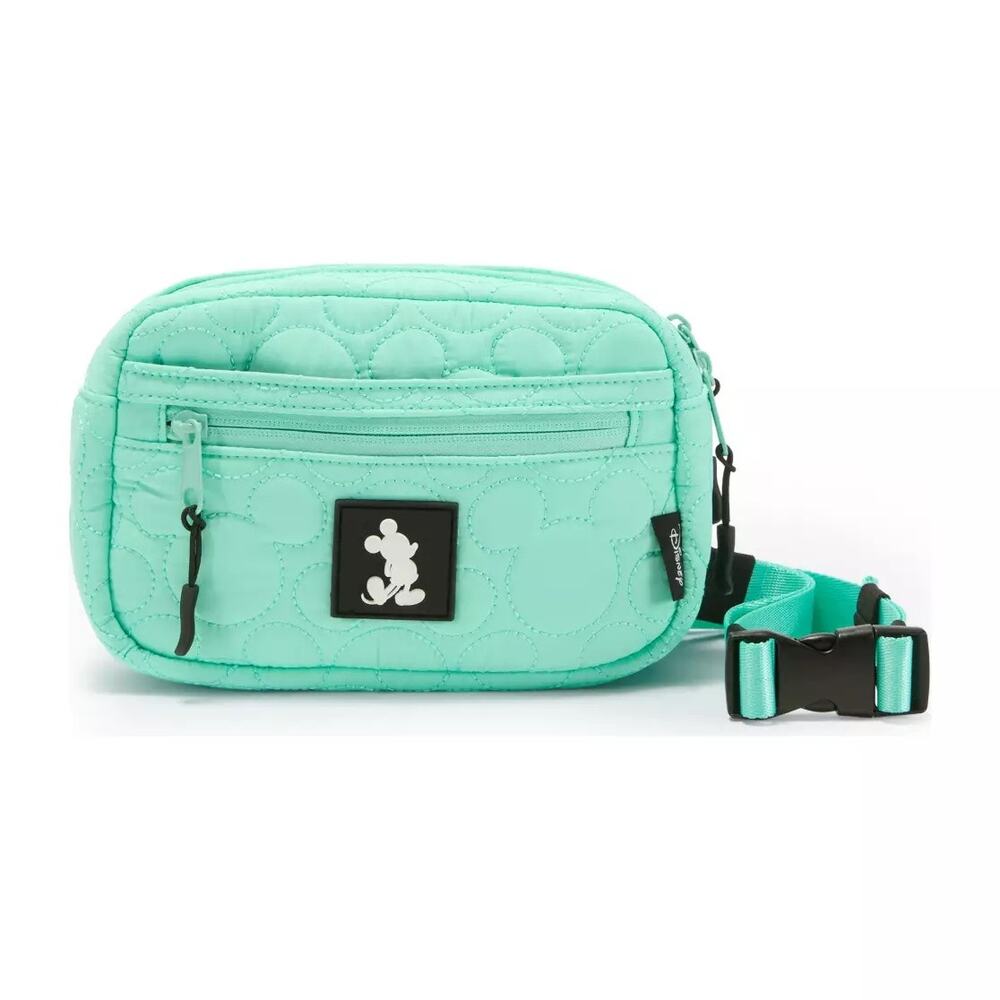 Disney Parks Teal Mickey Mouse Quilted Hip Pack NWT